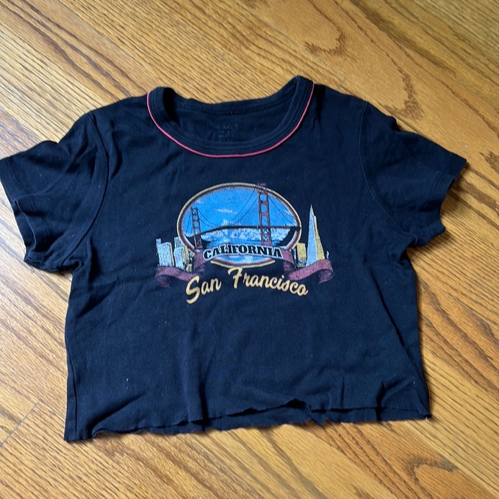 cropped, SF shirt. john galt. one size